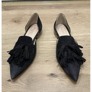 NEW Dk Gray Bells & Becks 'The Mia' d'Orsay Two-piece Flats Suede 37.5 Italy